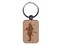 Samurai Bushido Ronin with Katana Engraved Wood Rectangle Keychain Tag Charm